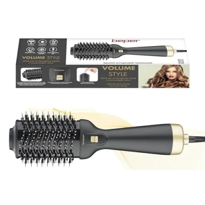Abbildung von BEPER P301PIS100 Gebläsebürste, Heißluftbürste für schnelles Trocknen und Stylen, Negativ Ionen Anti Frizz Profi Haartrocknerbürste, voluminös, 1300 W, 2 Geschwindigkeiten