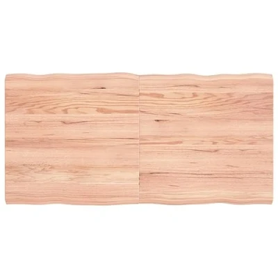 Abbildung von vidaXL Tischplatte, Holzplatte für Tisch Esstisch Couchtisch, Massivholzplatte Handgefertigt mit Baumkante, Ersatztischplatte Scharnierdesign, Hellbraun 120x60x(2 4) cm Massivholz Behandelt