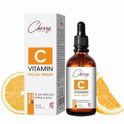 Abbildung von Vitamin C Serum mit Hyaluronsäure und anti falten soforteffekt. aging, skin tag solutions Gesichtsserum. Feuchtigkeitsserum gegen Pigmentflecken, Pickelmale Altersflecken.