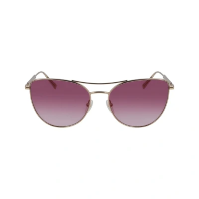 Abbildung von LONGCHAMP Damen LO134S 43028 770 Gläser SONNENBRILLEN Metall Gold Rot Schmetterling Normal Schattiert
