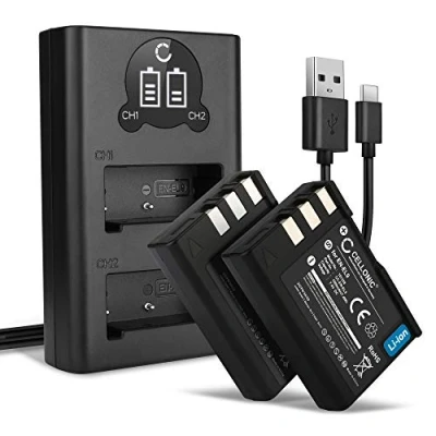Abbildung von CELLONIC 2X EN EL9 Akku kompatibel mit Nikon D3000 D5000 D60 D40 D40x MH 23 7.2V 7.4V 1000mAh + Dual Ladegerät