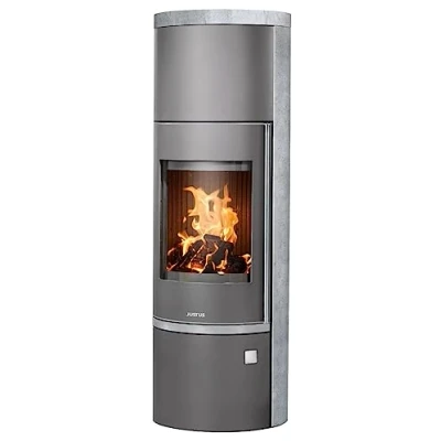 Abbildung von Justus 5693 22 Faro W+ 2.0 Kaminofen Stahl Gussgrau mit Speckstein Verkleidung/A+