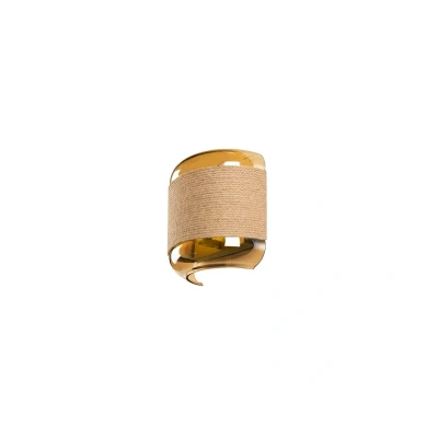 Abbildung von SLV Wandlampe Pantilo Rope, goldfarben, Glas, Breite 20 cm