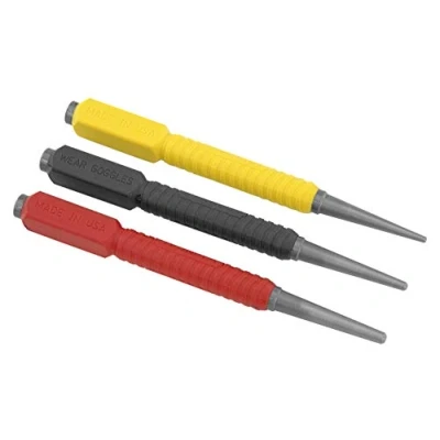 Abbildung von Stanley Nageltreiber Dynagrip Set (3 teilig, 0,8/1,6/2,4 mm Ø, induktionsgehärteter Stahl, abgeflachte Spitze) 0 58 930