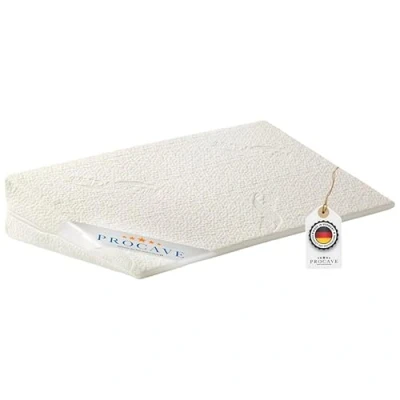 Abbildung von PROCAVE Bettkeil keilförmiges Schaumstoffkissen atmungsaktive Matratzenerhöhung Made in Germany AloeVera Doppeltuch Bezug 80 cm x 45cm 15/1cm
