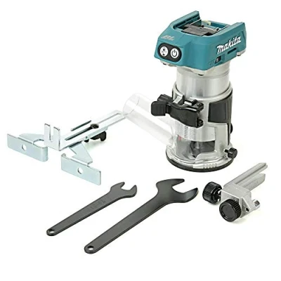 Abbildung von Makita DRT50ZX4, Rotierender Gratschneider, Metall, Kunststoff, 6 mm, Blau, Edelstahl, Zylinder, Kreuz