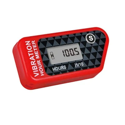 Abbildung von Yooreal Batteriebetriebener drahtloser Betriebsstundenzähler, Vibrationssensor für Rasentraktor Golfwagen Kettensäge Go Kart Holzhacker Holzspalter Außenbordmotor Marine ATV (Red)