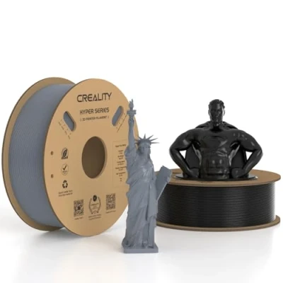 Abbildung von Creality Hyper PLA Filament 1.75 mm 2 KG Schwarz &amp; Grau, 30 600 mm/s Hochgeschwindigkeits 3D Drucker Filament, Pack 1KG Spule (2.2 lbs) PLA, Maßgenauigkeit +/ 0.03 mm, für die meisten