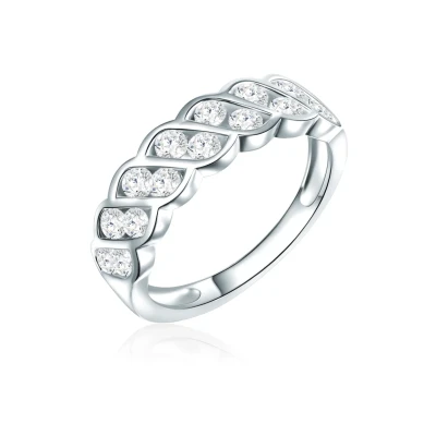 Abbildung von Rafaela Donata Damen Bandring aus 925/ Sterling Silber Zirkonia weiß im Brillantschliff Silberring Damenring