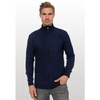 Abbildung von Grobstrick Full Zipped Stehkragen Strick Jacke