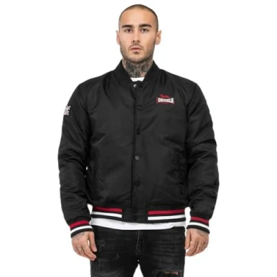Abbildung von Lonsdale Normale Passform Orkney Bomberjacke, Herren, Größe: XXL, Black red ecru