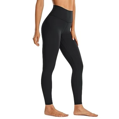 Abbildung von CRZ YOGA Gebürstetes Gefühl Damen Sport Leggings Yogahose High Waist Blickdicht Fitness Leggins Sporthose 71cm Schwarz 40