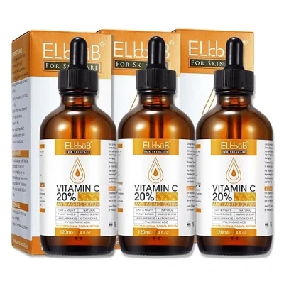 Abbildung von P Beauty Vitamin C serum Gesicht und E, Hyaluronsäure &amp; Salicylsäure Gesichtsserum Anti Falten Gesichtspflege, Hautpflege für strahlende Haut Gesichts Bio Vegan 3x120ml