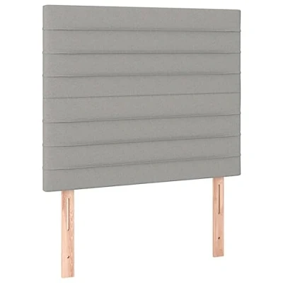 Abbildung von vidaXL Kopfteil Kopfteile 2 Stk. Hellgrau 100x5x78/88 cm Stoff, (1 St)