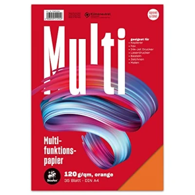 Abbildung von 5 x Staufen Multifunktionspapier A4 120g/qm VE=35 Blatt intensiv orang