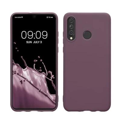 Abbildung von kwmobile Hülle kompatibel mit Huawei P30 Lite weiches TPU Silikon Case Cover geeignet für kabelloses Laden Helle Iris