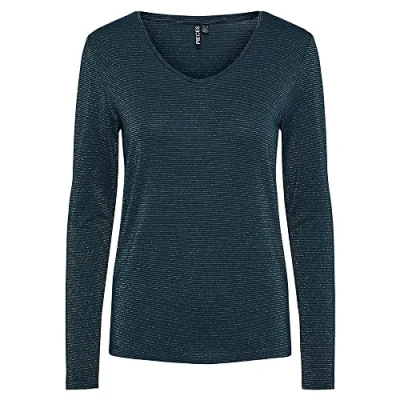 Abbildung von PIECES Pcbillo Ls V Neck Lurex Stripes Noos