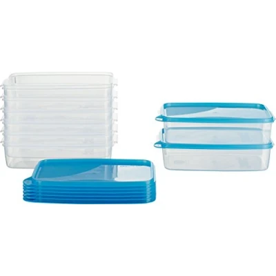 Abbildung von MiraHome Gefrierdosen 8x1,5L rechteckig blau Vorratsdosen mit Deckel luftdicht Transparente Frischhaltedosen Aufbewahrungsbox Küche für Mealprep &amp; Organisation Austrian Quality