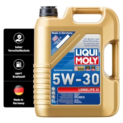 Abbildung von Liqui Moly Longlife Iii 5W 30 5l Motoröl 20647 VOLKSWAGEN: up! Schrägheck, Multivan 6, Jetta 4, AUDI: A1 Sportback, A4 B8 Avant, A3 Schrägheck