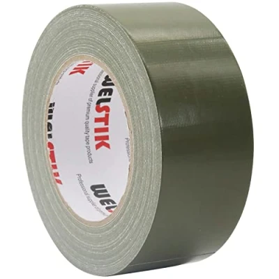 Abbildung von WELSTIK Professional Klebeband Olivgrün, wasserdichtes Klebebandgewebe, farbiges Gaffer für Reparaturen, Heimwerken, Basteln, Verwendung im Innen und Außenbereich, 50 mm x 41 m, Olivgrün