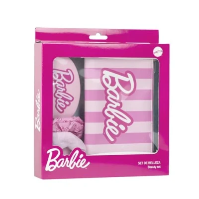 Abbildung von CERDÁ LIFE&#039;S LITTLE MOMENTS Barbie Beauty Set Rosa Komplettset Inklusive Haarbürste, 2 Haarzöpfe und Etui Originalprodukt
