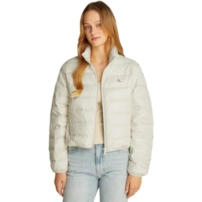 Abbildung von Calvin Klein Jeans Shine Puffer Daunenjacke, Damen, Größe: XS, Ivory