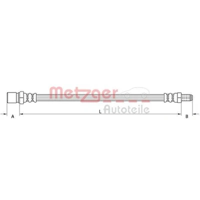 Abbildung von METZGER 4111379 Bremsschläuche Vorderachse links, rechts 414 ALFA ROMEO: Giulietta Schrägheck