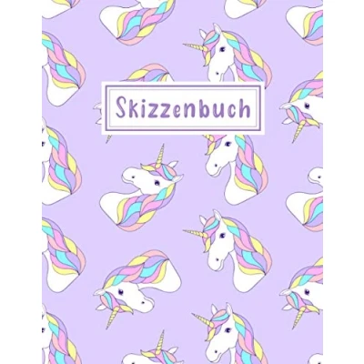 Abbildung von Skizzenbuch für Kinder: Notizbuch zum Zeichnen, Schreiben, Malen und Skizzieren A4 120 leere Seiten (Skizzenbuch mit Einhorn)