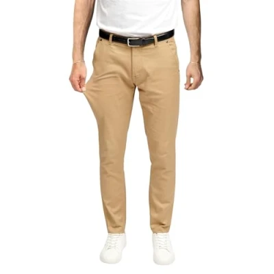 Abbildung von Performance Structure Pants Herren Dunkelbeige (Größe 28W/32L) Stilvolle Slim Fit Hosen Stretch Angenehme Männer für Business &amp; Freizeit