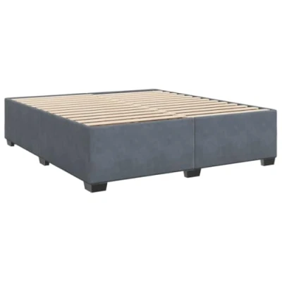 Abbildung von vidaXL Bettgestell, Bettrahmen mit Lattenrost, Doppelbett Polsterbett für Schlafzimmer, Bett Schlafzimmerbett, Dunkelgrau 180x200cm Samt
