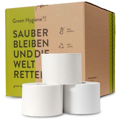 Abbildung von Green Hygiene ROLF, Toilettenpapier, 2 lagig, Recycling, weiß, 500 Blatt, 36 Rollen/VE, Klopapier
