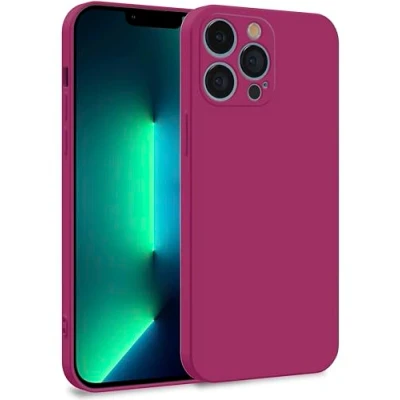 Abbildung von MyGadget Hülle für iPhone 13 Pro Max Zweilagige Handyhülle mit Kameraschutz Cover Innenfutter &amp; Silikon außen Wein Rot