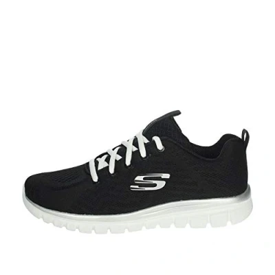 Abbildung von Skechers Damen Graceful get Connected 12615 Sneakers, Black Mesh White Trim, 37.5 EU