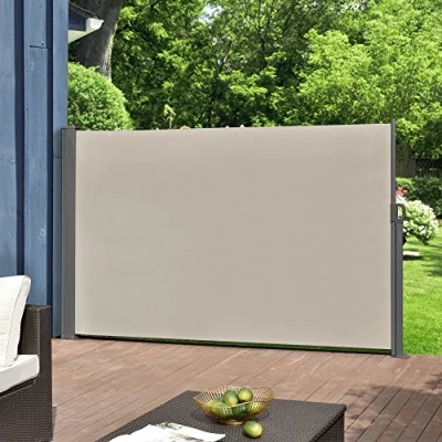 Abbildung von pro.tec Seitenmarkise &#039;Mulhacén&#039; 180 x 300 cm Sandfarben Beige Witterungsbeständig Sichtschutz Markise Sonnen &amp; Windschutz