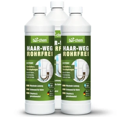 Abbildung von bio chem Abflussreiniger Extra STARK 2 l Profi Rohrreiniger Geruchsneutral (Sparpaket, [2 St. HAAR WEG Abflussfrei 2x 1 starker entfernt Verstopfungen &amp; Gerüche)
