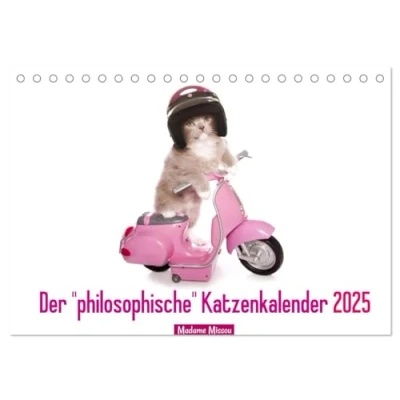 Abbildung von Der &quot;philosophische&quot; Katzenkalender 2025 (Tischkalender DIN A5 quer), CALVENDO Monatskalender