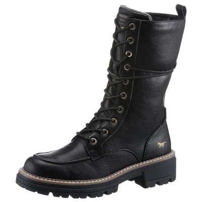 Abbildung von Mustang Schnürstiefel, Damen, Größe: 39, Black Schuhe
