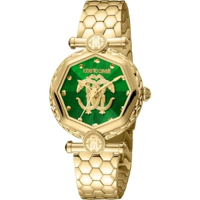 Abbildung von Roberto Cavalli by Franck Muller Damen Analog Quarz Uhr mit Edelstahl Armband RV1L204M0061