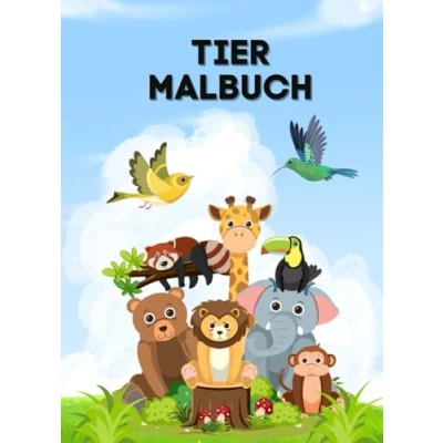 Abbildung von Tier Malbuch: Malbuch für Kinder mit 50 verschiedenen Motiven