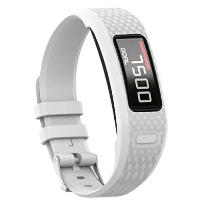 Abbildung von Yikamosi Kompatibel mit Garmin vivofit 1/vivofit 2 Armband,Soft Silikon Watch Armband Atmungsaktiv Ersatz Strap für 2(Large,White)