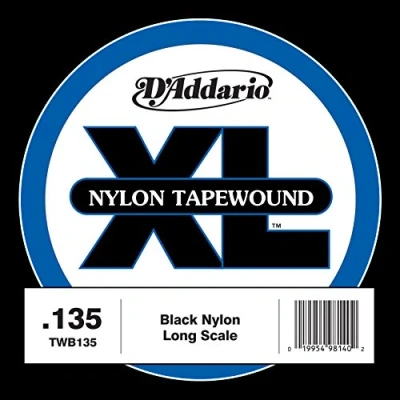 Abbildung von D&#039;Addario TWB135 Einzelsaite für Bassgitarre, mit Nylonband umsponnen, .135