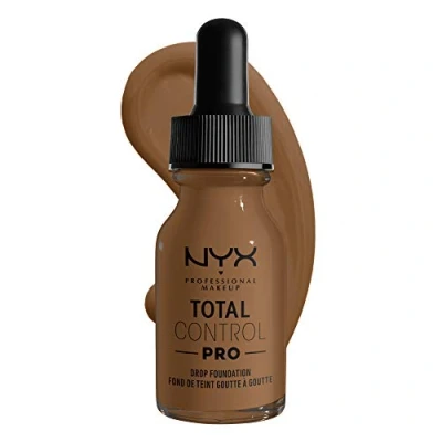 Abbildung von NYX Professional Makeup Total Control Pro Drop Foundation, Flüssiges Make up, Individuelle und aufbaubare Deckkraft, Vegane Formel, True to Skin Finish, 13 ml, Farbton: Deep Sable