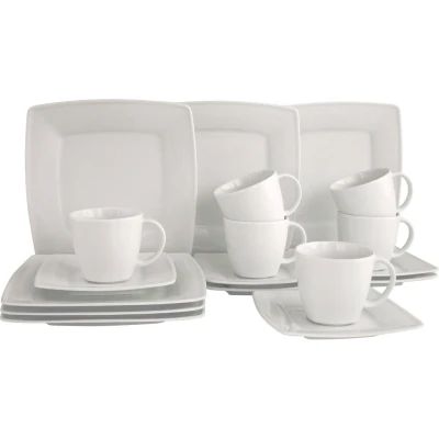 Abbildung von CreaTable Kaffeeservice &quot;Victoria Weiss&quot;, (Set, 18 tlg.), abgerundete, quadratische Form