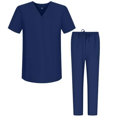 Abbildung von MISEMIYA Unisex Schrubb Set Medizinische Uniform mit Oberteil und Hose ref.6801 6802 X Small, Blau