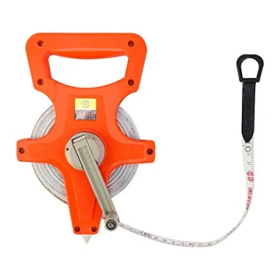 Abbildung von QWORK Bandmaß Fiberglas, Rollmassband, 30M /100 FT, Doppelseitig