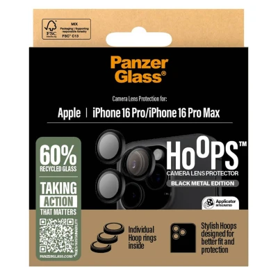 Abbildung von Apple iPhone 16 Pro Panzerglas PanzerGlass Camera Protector Hoop Optic Rings Kameraprotektor für das / Max