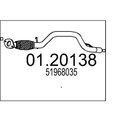 Abbildung von MTS 01.20138 Abgasrohr 800 vorne für Mittelschalldämpfer FIAT: 500X