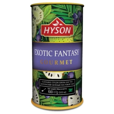 Abbildung von HAS TEE EXOTIC FRUITS GOURMET AROMATISIERTER SCHWARZER &amp; GRÜNER CEYLON LOSE AROMATISIERT BLATT 100 g (Exotic Fantasy Grüner Tee/Green Tea)
