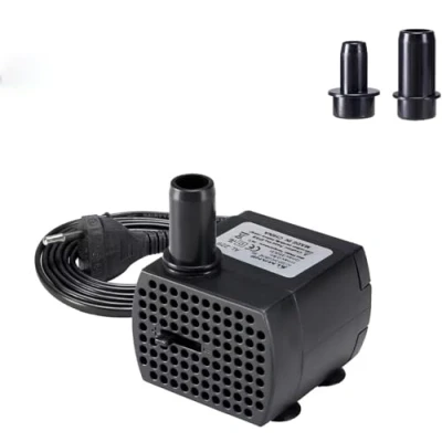 Abbildung von Farnirvana Mini Wasserpumpe, Ultra Leise Aquarium Pumpe mit 2 Düsen, 5W, 350L/H, Tauchpumpe Klein Springbrunnenpumpe Aquariumpumpe für Aquarien, Teich,Garten, Brunnen, Hydrokultu