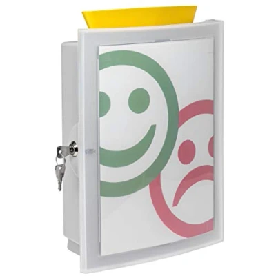 Abbildung von HAN Sammelbox IMAGE&#039;IN mit transparenter abschließbarer Tür und auswechselbarem Motiv, Wahlurne, Spendenbox, Losbox, Aktionsbox zur Wandmontage oder freistehend Standfüßen, 4102 11, lichtgrau